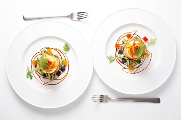 Dwa talerze z potrawami